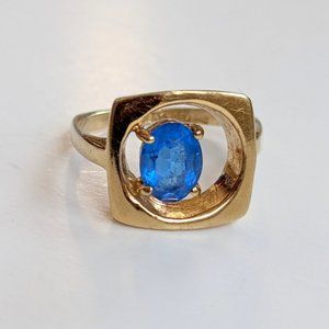 UNCAS Mid-Century Ring with London Blue Topaz